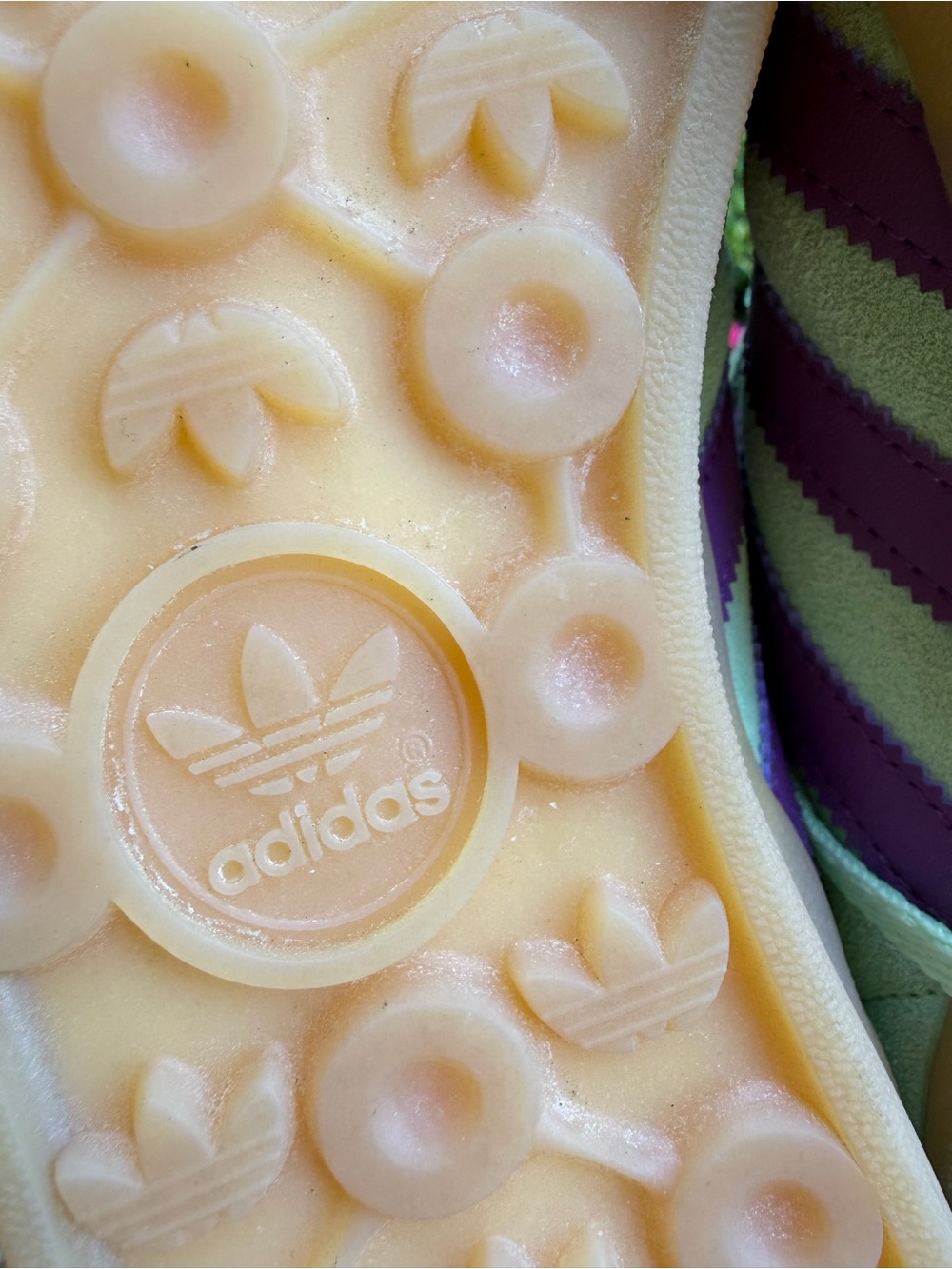 adidas Gazelle Women’s Mint Green & Purple Suede Sneakers - Picture 4 of 11